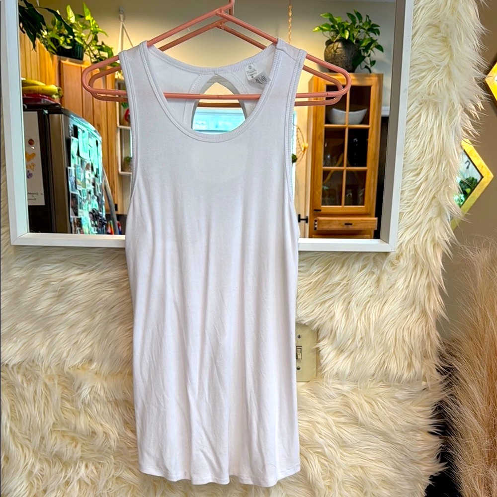 Balance Collection White Open Back Cross Strap Tank Top Size M NWT